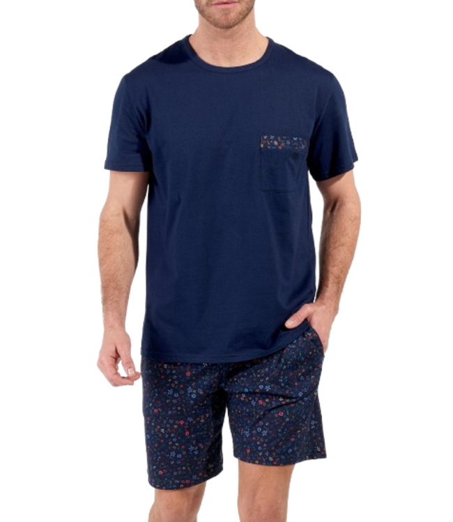 HOM Broceliande Short Pyjama Navy Print