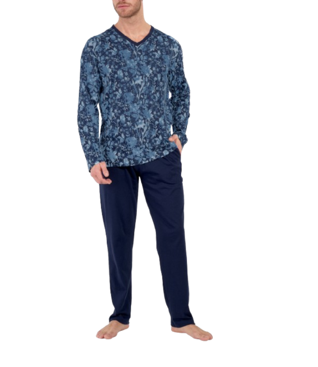 HOM Compiegne Long Sleepwear Navy Print