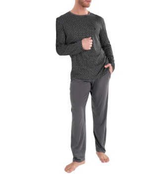 HOM Waldorf Long Pyjama Grey Print