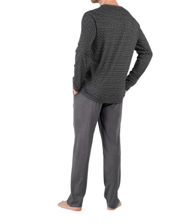 HOM Waldorf Long Pyjama Grey Print