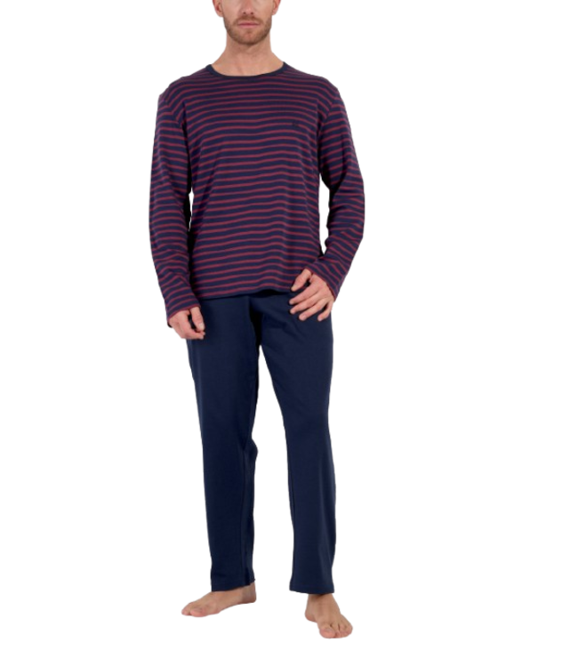 HOM Carson Long Sleepwear Navy Stripes