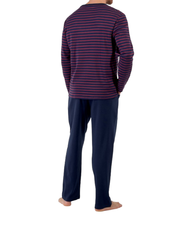 HOM Carson Long Pyjama Navy Stripes
