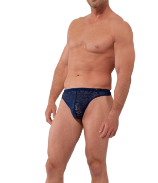HOM Free Cut Lace G-String Navy (Vorbestellung August 2026)