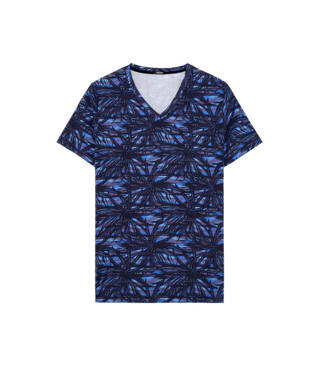 HOM Star Island T-Shirt V-Neck Blue Print