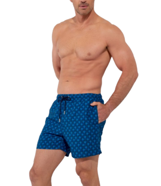 HOM Trinacria Beach Boxer Navy Print