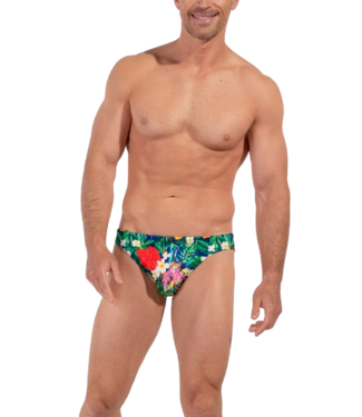 HOM Peacock Swim Micro Briefs Multico Print