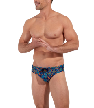 HOM Trapani Swim Mini Briefs Navy Print