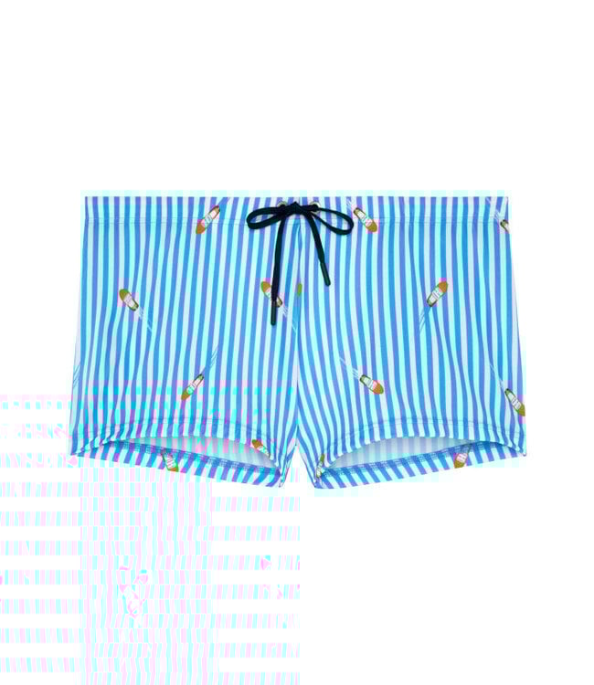HOM Viareggio Swim Shorts Blue White Stripes