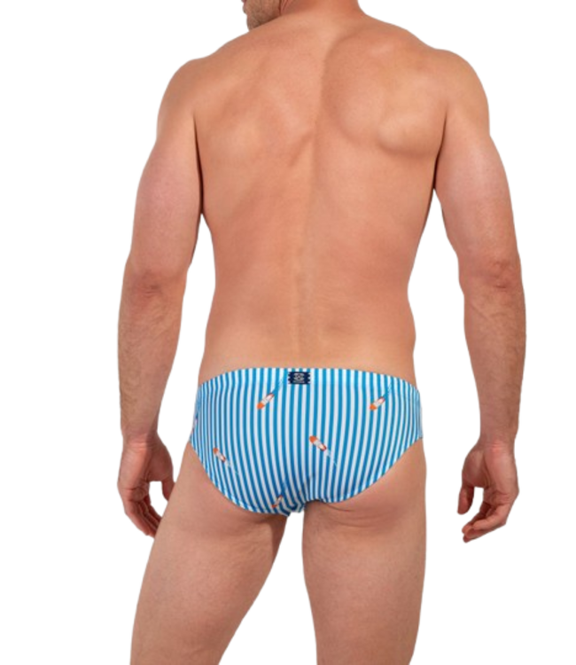 HOM Viareggio Swim Mini Briefs Blue White Stripes (Pre-order Februar 2026)