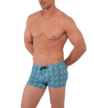 HOM Camaiore Swim Shorts Blue Print
