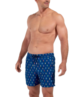 HOM Calcio Beach Boxer Navy Print