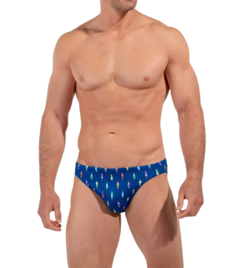 HOM Calcio Swim Micro Briefs Navy Print