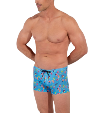 HOM Lido Swim Shorts Blue Print