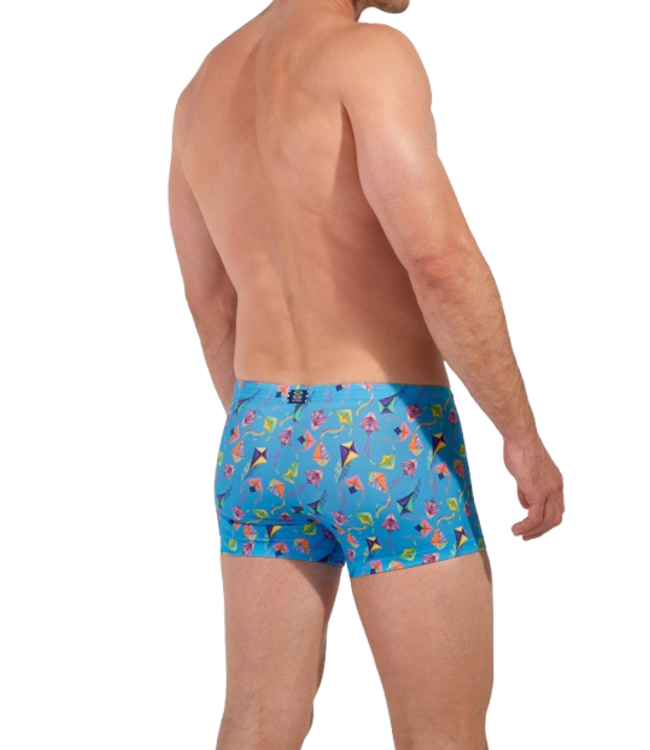 HOM Lido Swim Shorts Blue Print (Pre-order Februar 2026)