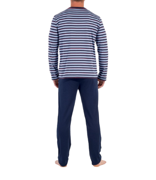 HOM Atlantic Long Sleepwear Blue Stripes