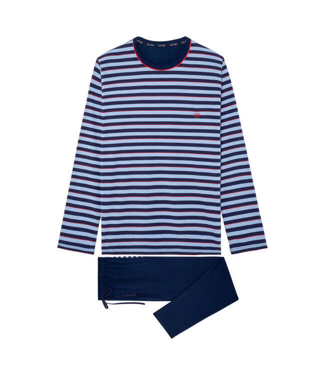 HOM Atlantic Long Sleepwear Blue Stripes