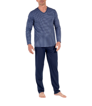 HOM Hampton Long Sleepwear Navy Print (Pre-order February 2026)