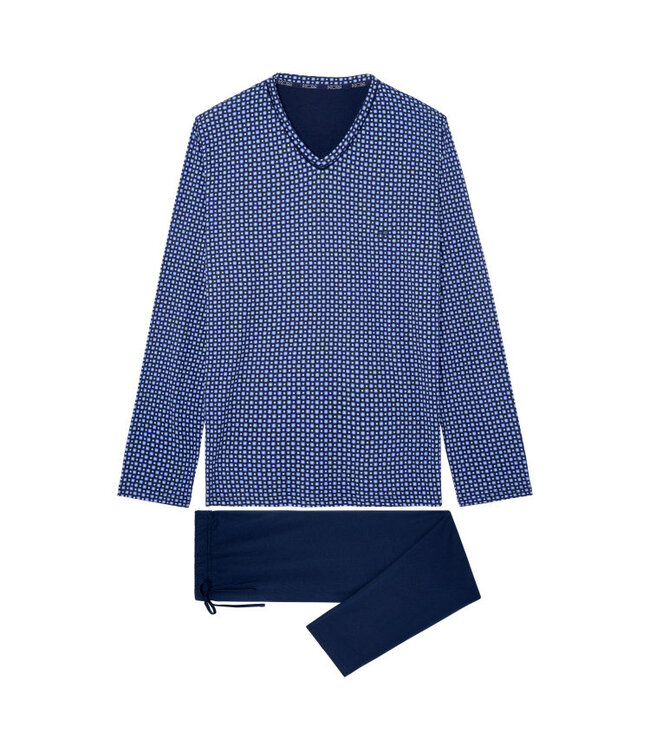 HOM Hampton Long Sleepwear Navy Print