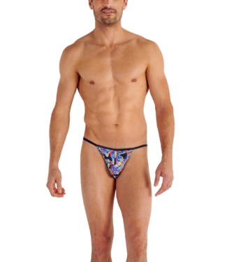 HOM Funky Styles Tanga Briefs Navy Print (Pre-order April 2026)