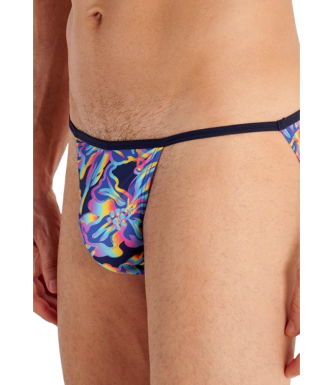 HOM Funky Styles Tanga Briefs Navy Print