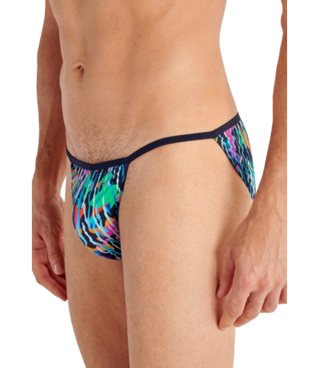 HOM Funky Styles Tanga Briefs Navy Blue Print