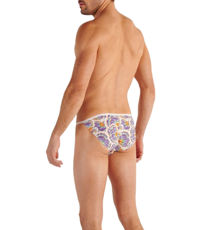 HOM Funky Styles Tanga Briefs White Print (Pre-order April 2026)