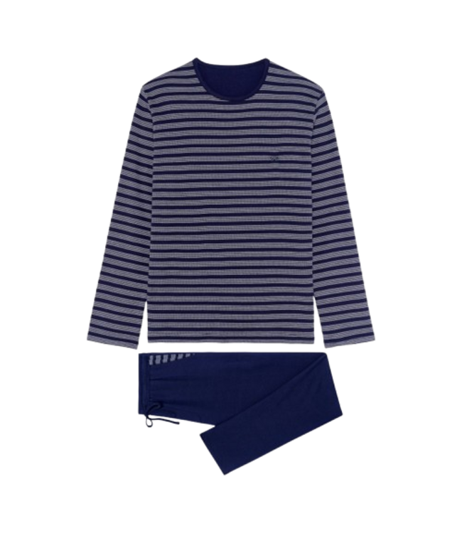 HOM Freedom Long Sleepwear Black White Stripes