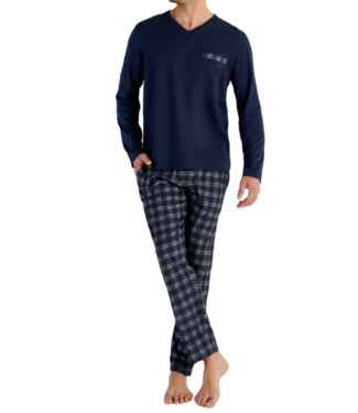 HOM Sid Long Sleepwear Navy Check (Pre-order Agosto 2026)