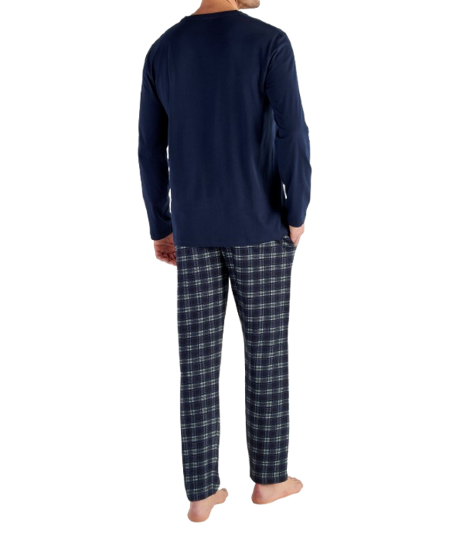 HOM Sid Long Sleepwear Navy Check