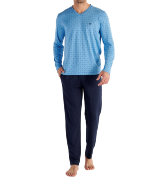 HOM Alan Long Sleepwear Blue Print (Pre-order Août 2026)