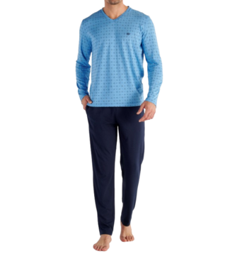 HOM Alan Long Sleepwear Blue Print (Vorbestellung August 2026)