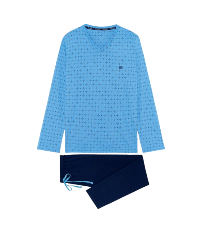 HOM Alan Long Sleepwear Blue Print