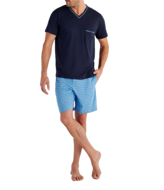 HOM Alan Short Sleepwear Blue Print (Vorbestellung August 2026)