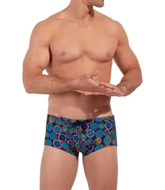 HOM Trapani Swim Trunk Navy Print