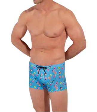 HOM Lido Swim Shorts Blue Print