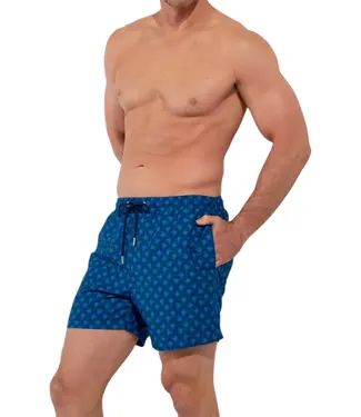 HOM Trinacria Beach Boxer Navy Print