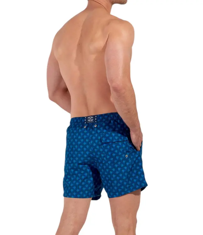 HOM Trinacria Beach Boxer Navy Print