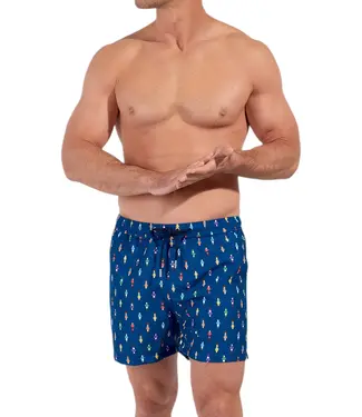 HOM Calcio Beach Boxer Navy Print