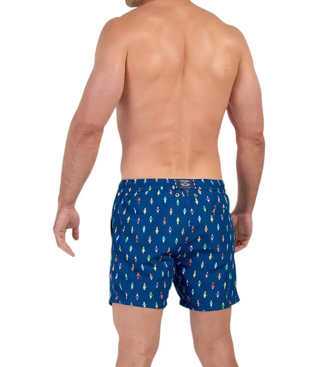 HOM Calcio Beach Boxer Navy Print