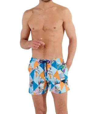 HOM Port Cros Beach Boxer Blue-Print