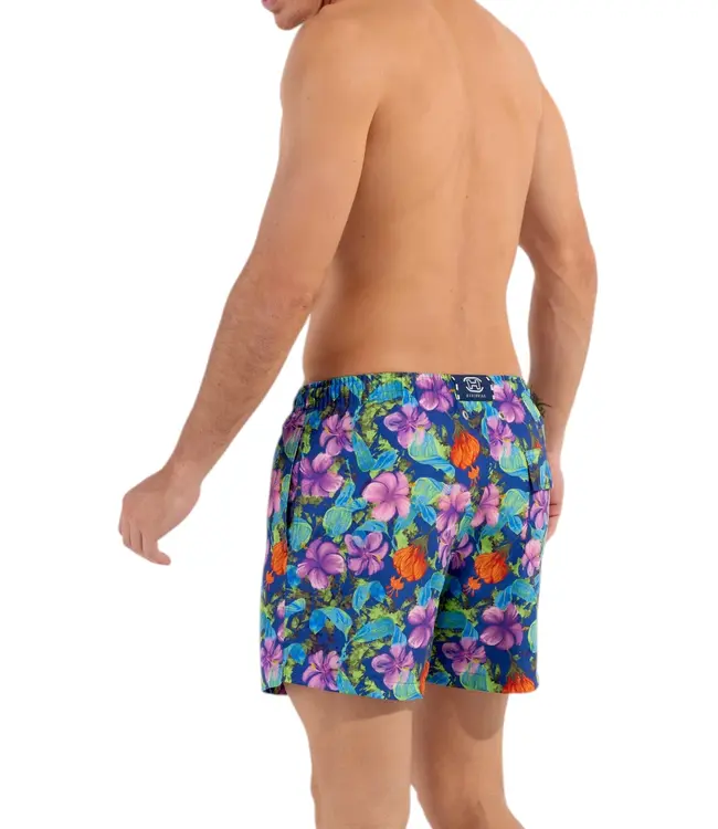 HOM Balata Beach Boxer Navy Print