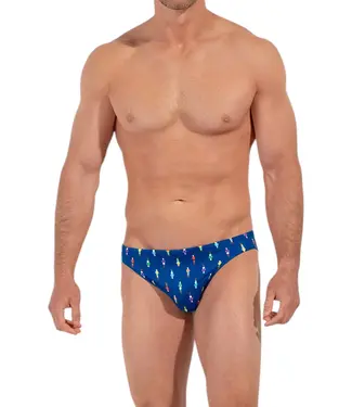HOM Calcio Swim Micro Briefs Navy Print