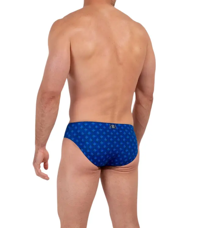 HOM Trinacria Swim Mini Briefs Navy Print