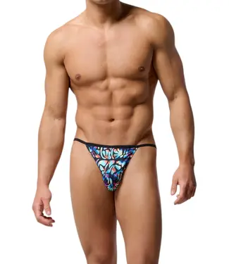 HOM Funky Styles Tanga Briefs Blue Print (Vorbestellung Oktober 2026)