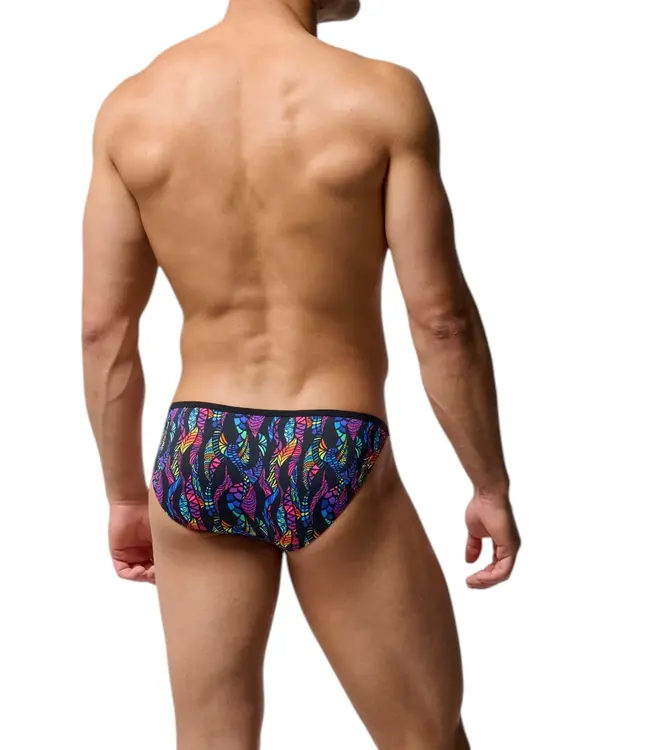HOM Funky Styles Tanga Briefs Black Print