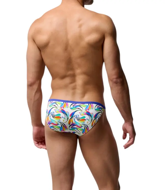 HOM Funky Styles Tanga Briefs White Print
