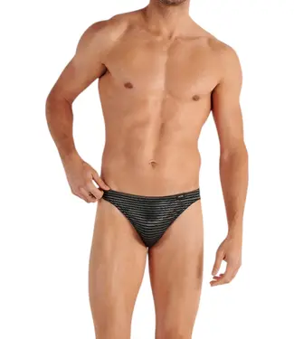 HOM Monsieur Comfort Micro Briefs Black White Stripes