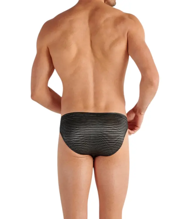 HOM Monsieur Comfort Micro Briefs Black White Stripes