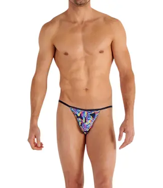 HOM Funky Styles Tanga Briefs Navy Print
