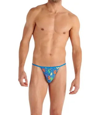 HOM Funky Styles Tanga Briefs Blue Print